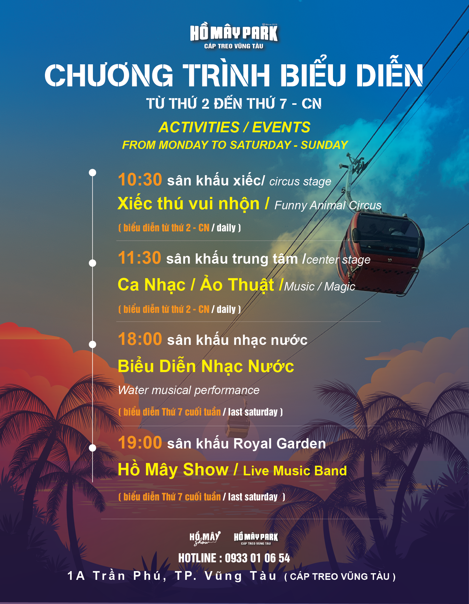 Chương trình biểu diễn nghệ thuật tại Hồ Mây Park